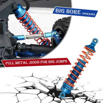 ARRCat 2PCS Rear Shocks Upgrade Parts for 1/10 Arrma Bigrock 4X4 Granite 4X4 Senton 4X4 Vorteks 4X4 Typhon 4X4 RC Truck,Full Alu