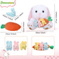 Chalyna Bunny Stuffed Animals With 3 Bunnies In A Carrot Rabbit Decor 10 Inches Easter Rabbit Plush Soft Cute Bunny Plush Toys D