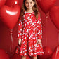 Cosland Valentines Dress For Girls Kids Heart Dresses, Heart, Medium