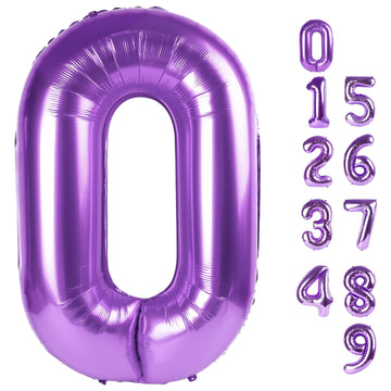 Number 0 Balloons 40 Inch Jumbo Foil Mylar Purple Number Balloons For 10 20 30 40 50 60 70 80 90 100 Numbers Balloon Office Birt