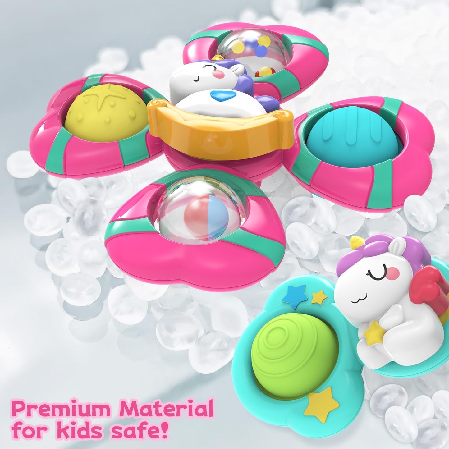 Fidget Spinner,1 2 Year Old Girl Boy Birthday Gifts,Baby Bath Toys For Kids Ages 1-3,Travel Toys For Toddlers,Suction Cup Spinne