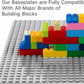 MIMAX Peel-and-Stick Baseplates 8PCS (10''x10''), Toy Building Brick Blocks Base Plates, Self Adhesive Baseplate for All Major B