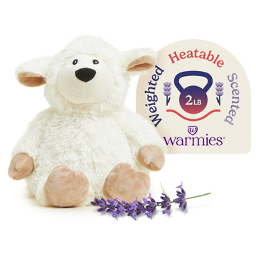 Warmies Microwavable Stuffed Animals, Sheep - Heated Stuffed Animal Plushie For Warmth & Comfort - Cute Soft Plush Toys For Adul
