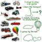 25 Fridge Magnets For Toddlers - Transport Kids Magnets For Fridge - Toddler Magnets For Refrigerator - Magnetic Animals - Fridg