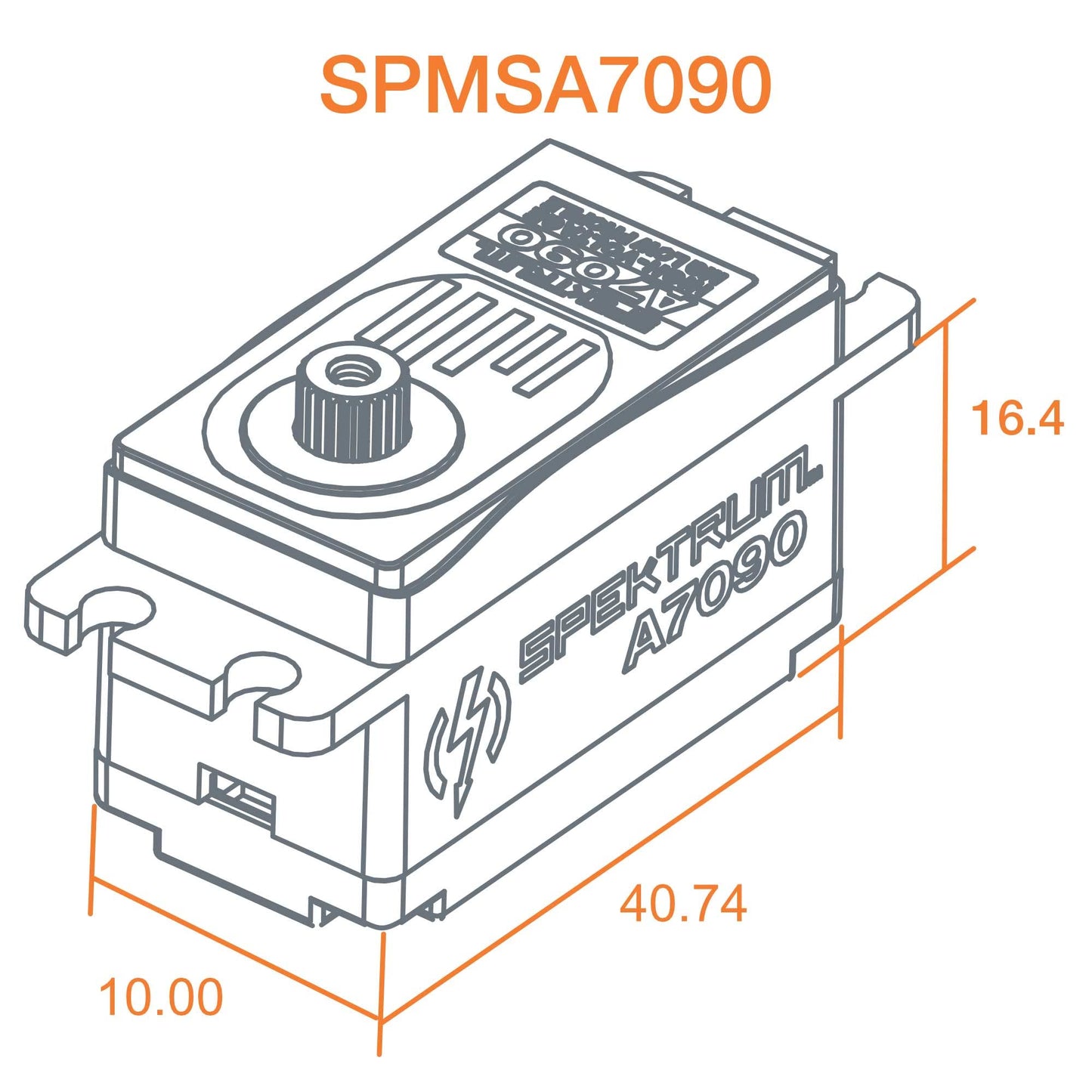 Spektrum A7090 Brushless Low Profile Metal Gear HV Servo, SPMSA7090 Medium