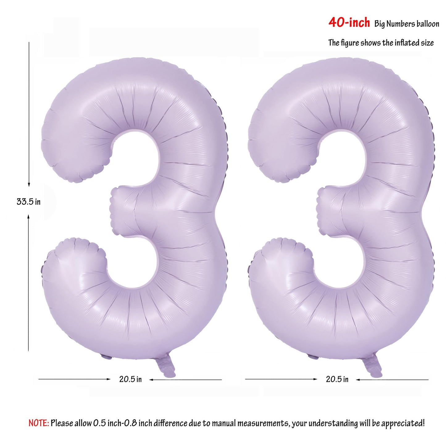40 In Matte Purple Number Balloons Helium Foil Mylar Balloon Birthday Party Banquet Decoration Digital 33