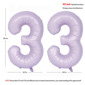 40 In Matte Purple Number Balloons Helium Foil Mylar Balloon Birthday Party Banquet Decoration Digital 33