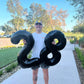 Black Number 8 Balloon 40 Inch, 8 Balloon Number, 8Th Birthday Decorations, Black Party Supplies For Boys Girls