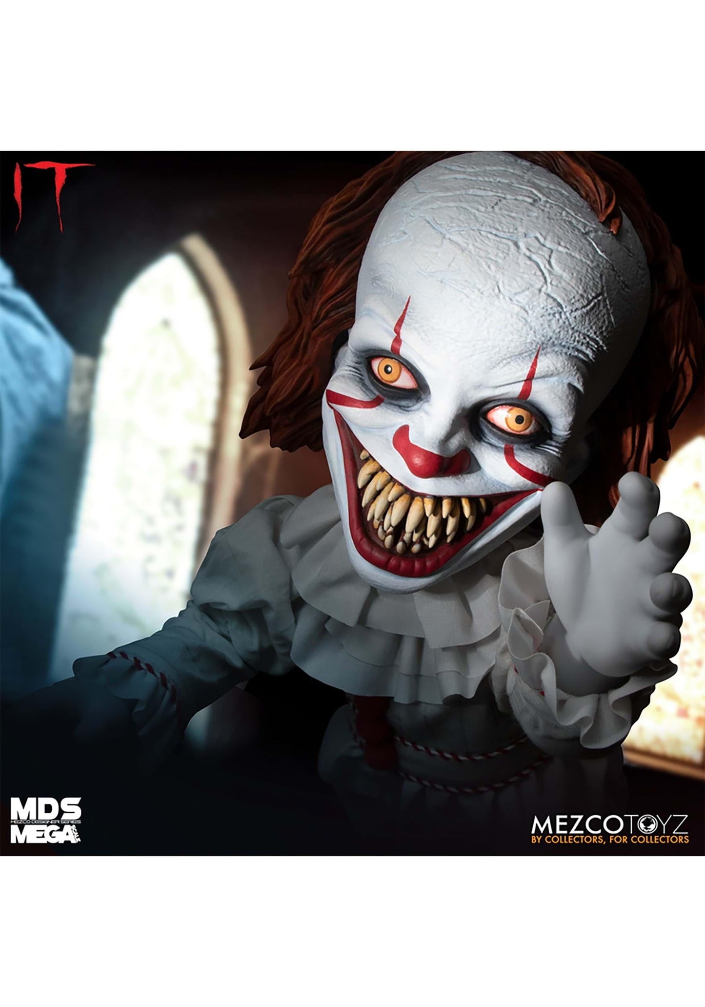 Mezco MDS Mega Scale IT Talking Sinister Pennywise Figure, Multi-colored, One Size, Model 43067IT, Plastic Material