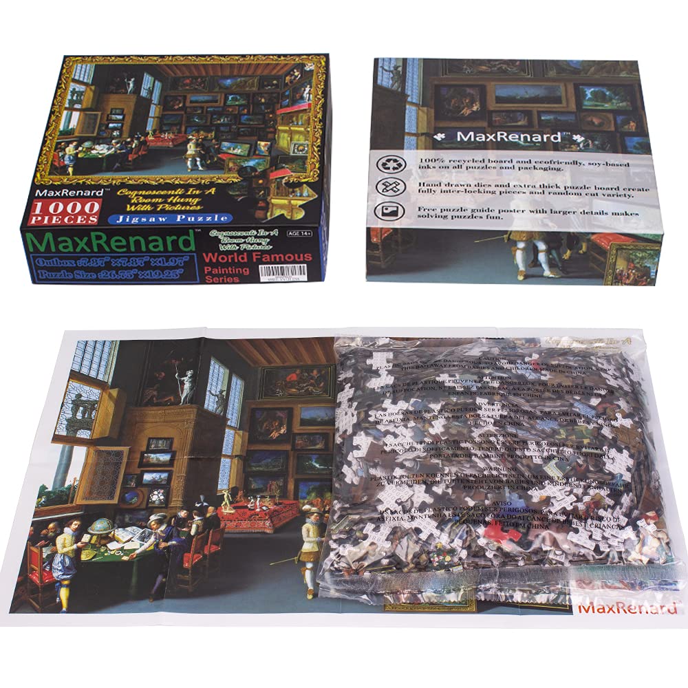 MaxRenard Game Jigsaw Puzzle 1000 Pieces for mature-themed Oil Painting Collection Cognoscenti in A Room Hung with Pictures Famous Artwork Toy