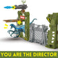 Oriate Jurassic Dinosaur Toys Catch N Run Fighting Playset, 32 Pcs Include Big T-Rex & Carnotaurus 12 Mini Dinosaur Figures 6 Fences 1 Egg Play Sets, Dinosaur Toys For Kids 2-4 3-5