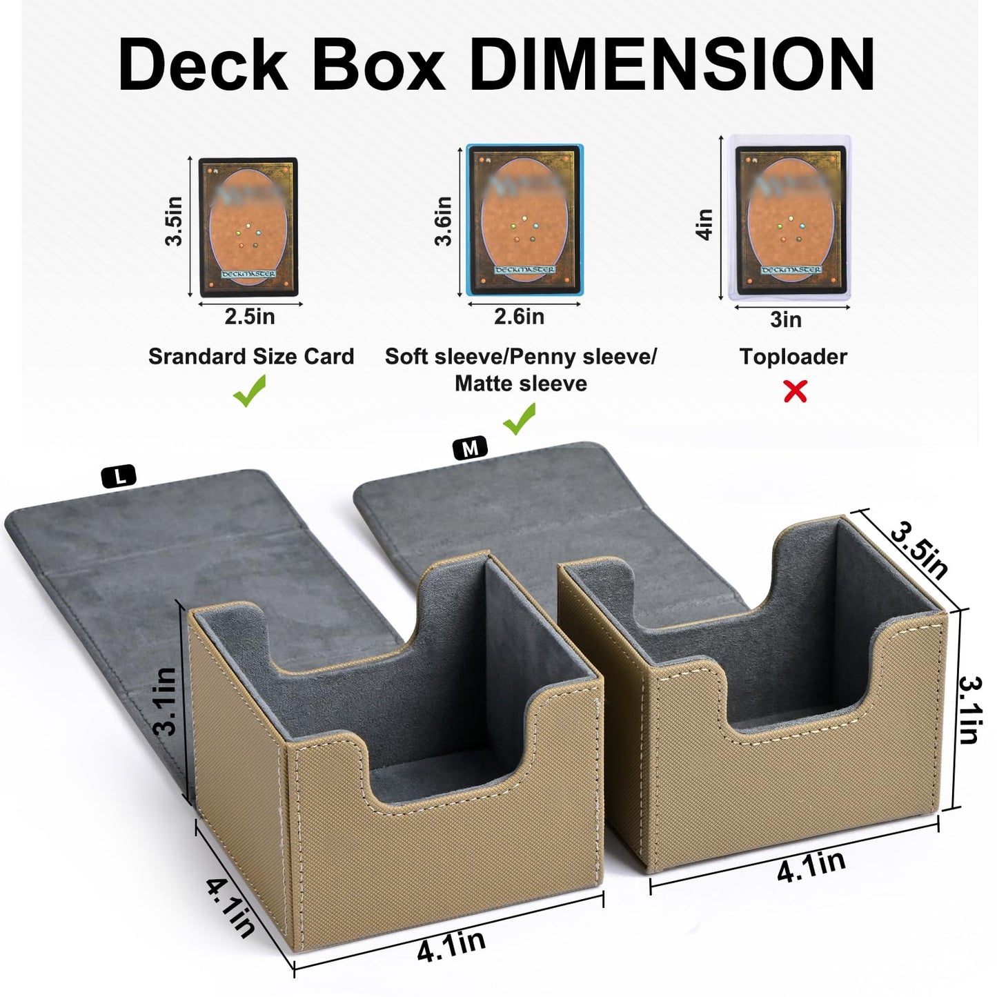 Zlca Card Deck Box For Trading Cards, Mtg Commander Deck Box Holds 120+ Single Sleeved Cards, Leather Magnetic Card Storage Box Fits For Tcg Ccg Magic Cards (Brown)