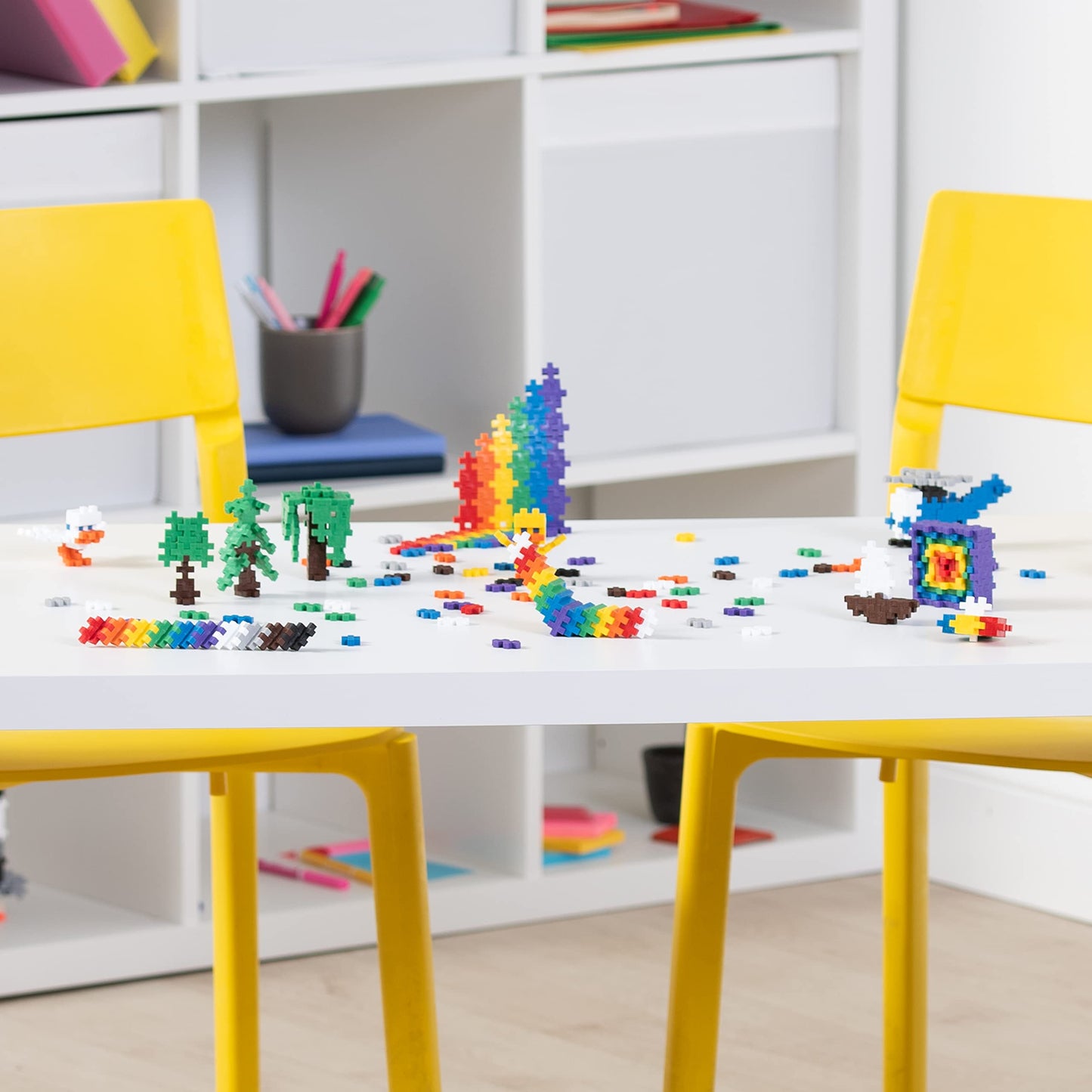Plus Plus 70 Piece Interlocking Building Blocks For Kids, Open Ended Connecting Toys, Stem Bin Classroom Mini Manipulatives - Basic Mix Play Tube