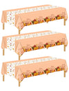 3 Pack Thanksgiving Plastic Tablecloths, 54 x 108 Inch Disposable Autumn Pumpkin Maple Leaf Table Cloth for Rectangle Tables Giv