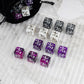ORUNI 48 PCS Magic Counter Dice Set - Purple Marble Resin D6 Gaming Accessories, 0.63 inches, Compatible with MTG and TCG