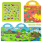 Reusable Sticker Books For Kids, 4 Sets Removable Toddler Sticker Book For Girls Boys Educational Learning Toys - Vehicle, Farm, Dinosaur & Zoo Animal