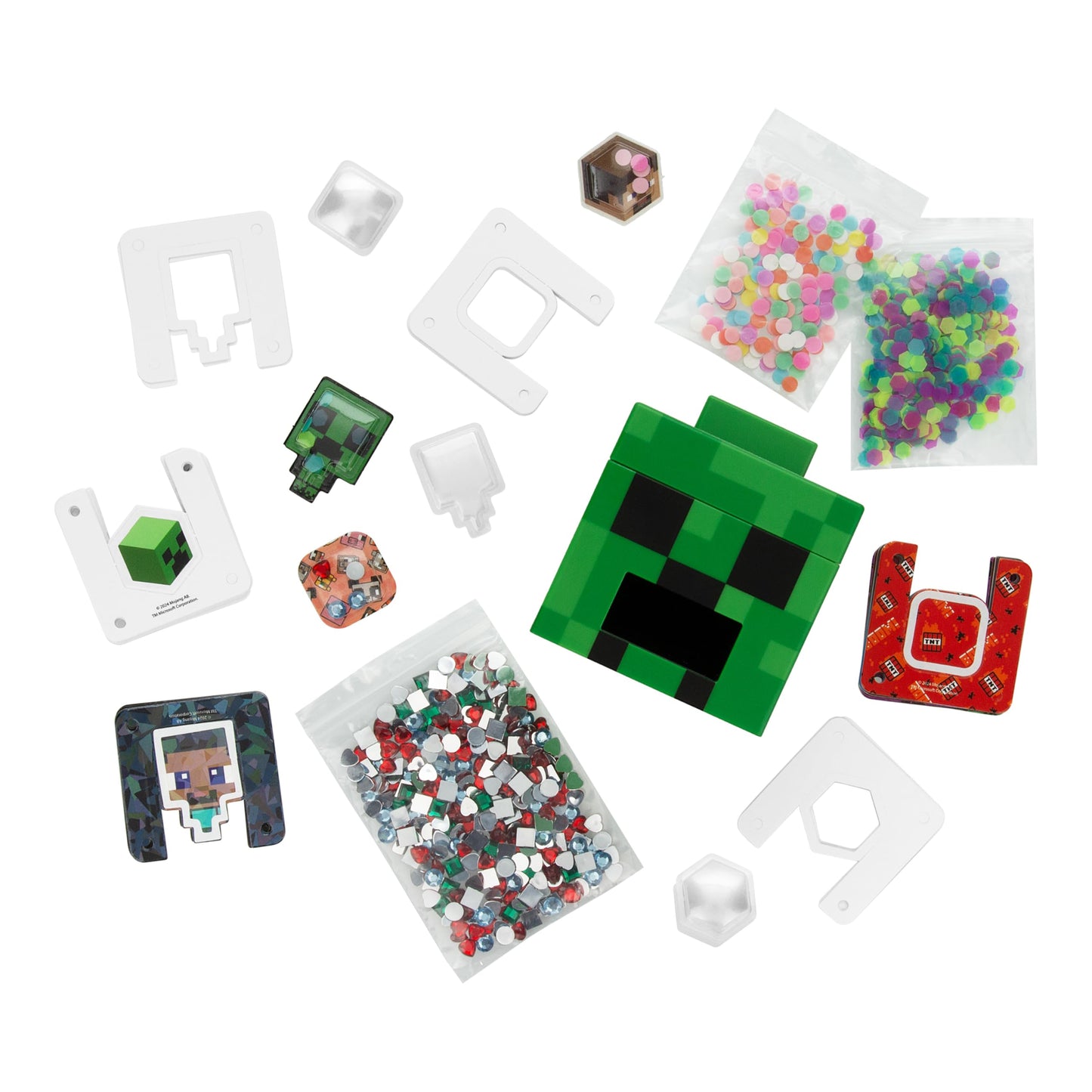 Paladone Minecraft Creeper DIY 3D Sticker Maker Kit, Multi-coloured, Ages 6+, Model 15310, Makes 50 Custom Stickers