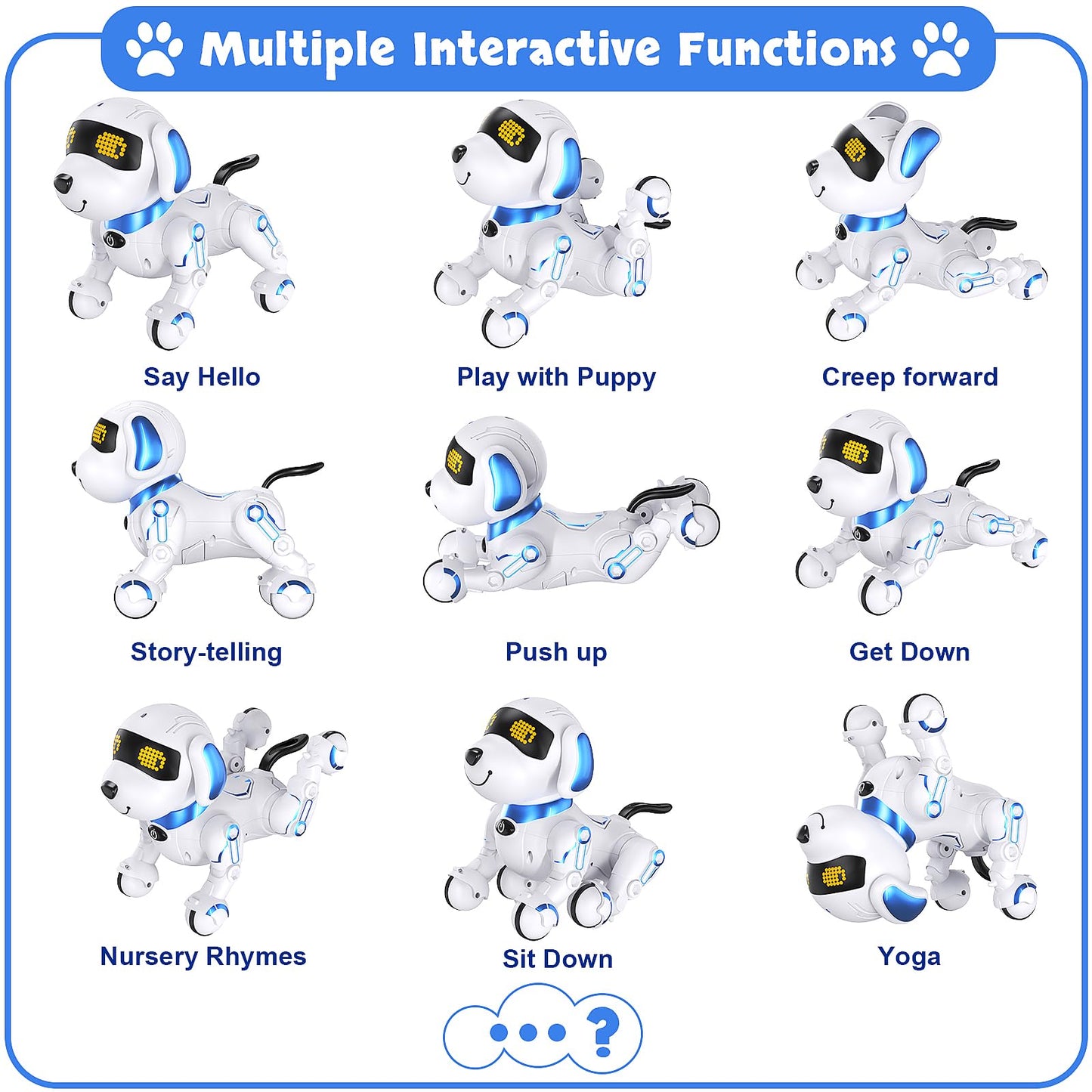 Mindpal Robot Dog Remote Control Robot Toys With Sing Dance, Kids Robot Toy, 17 Functions Dog E Interactive Robot Dog For 6+, Pr