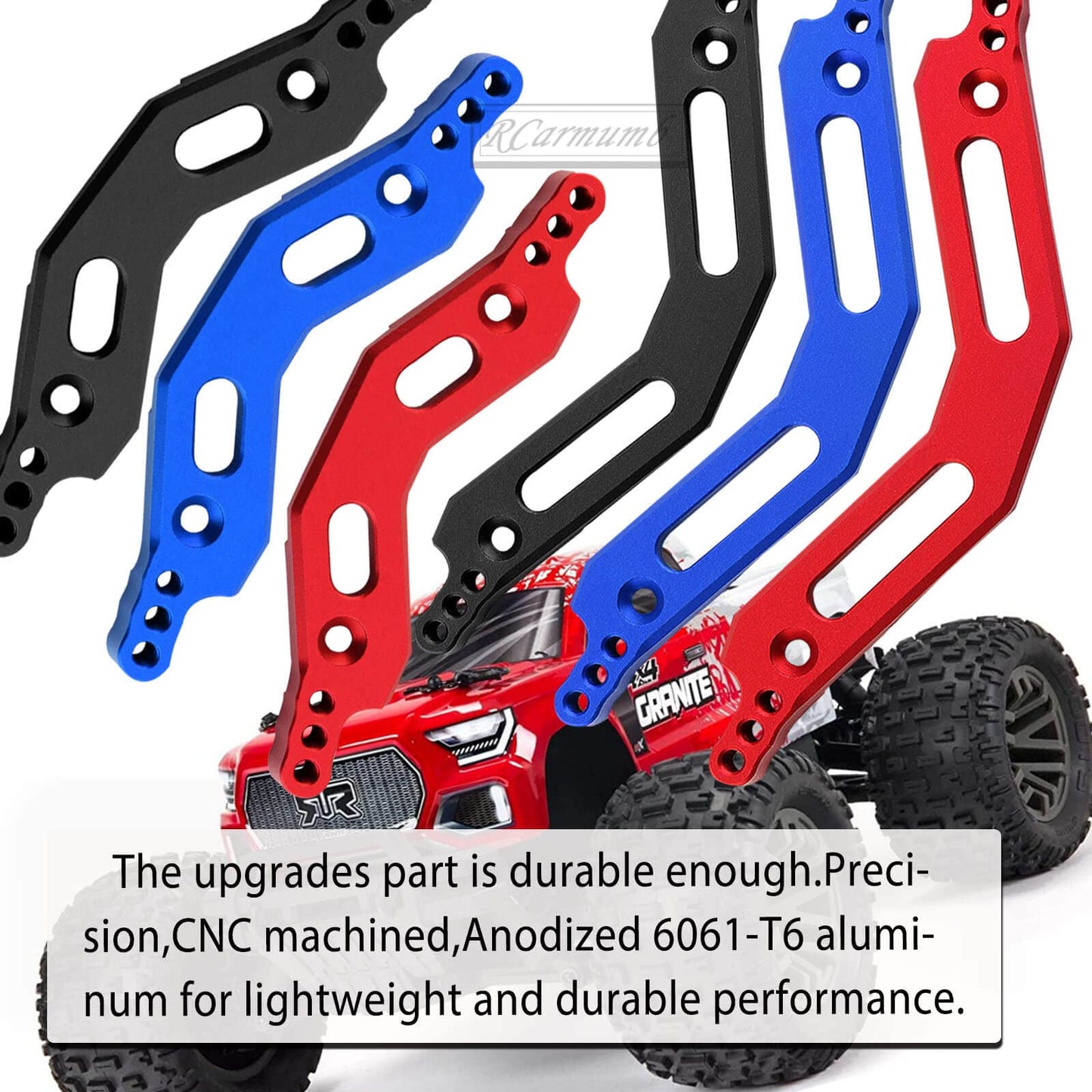 RCarmumb Alloy Front Rear Shock Tower Upgrades Part for 1/10 Big Rock 3S BLX,Granite/Senton 3S BLX(Mega550),1/8 Typhon 3S BLX(Me