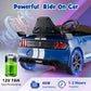 Costzon 12V Ford Mustang GT500 Ride-On Car for Kids, Blue, Large, Remote Control, USB, Radio, High/Low Speed, Soft Start