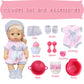 Huang Cheng Toys 9 Pcs 12 Inch Doll Baby With Clothes Lovely Newborn Doll Hairband Shoes 2 Bibs Nursing Bottle Plate Spoon For Kid