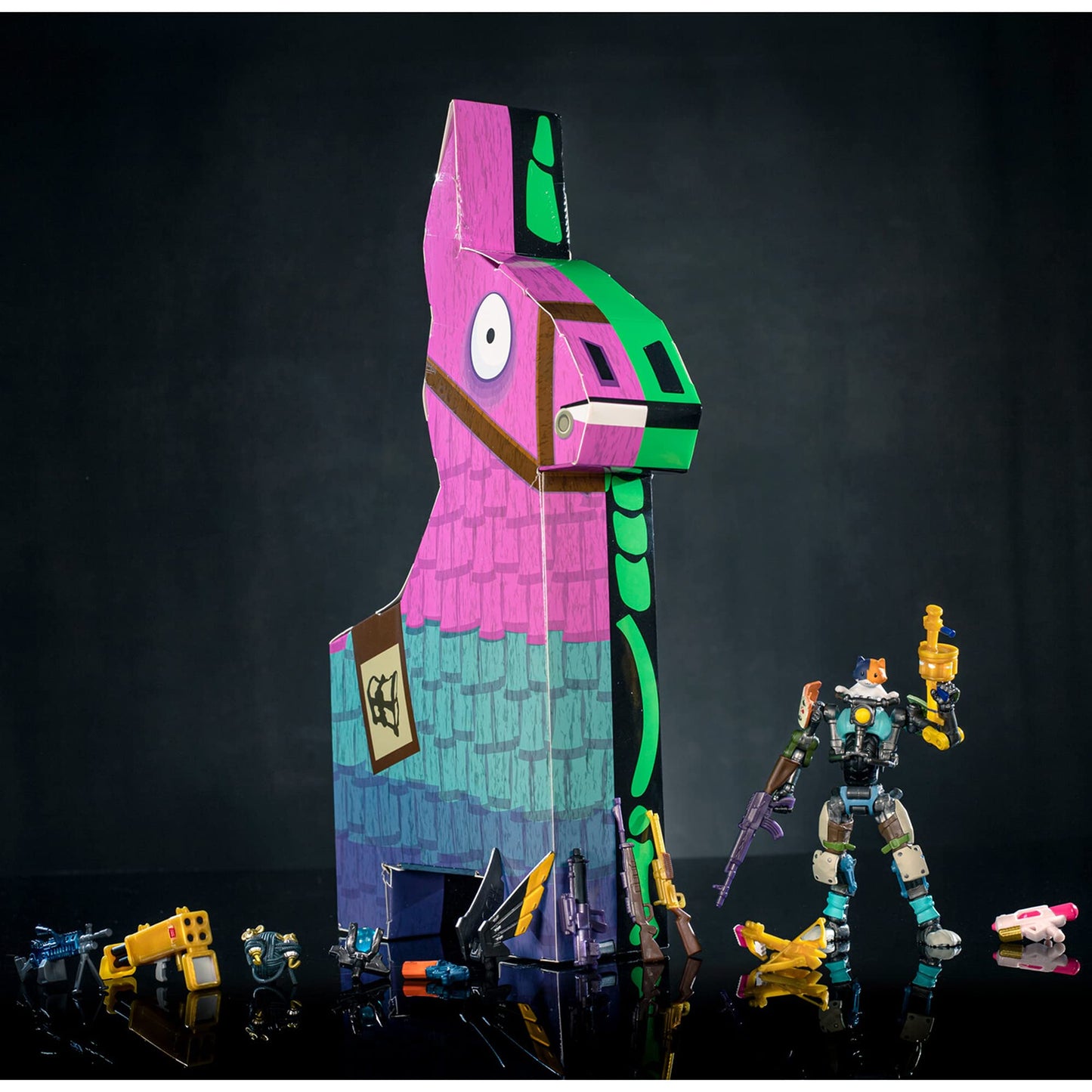 Fortnite Jazwares Supply Llama 13-Piece Assortment with 4-inch Figure, 9 Weapons, Multi-Color, Model FNT0796