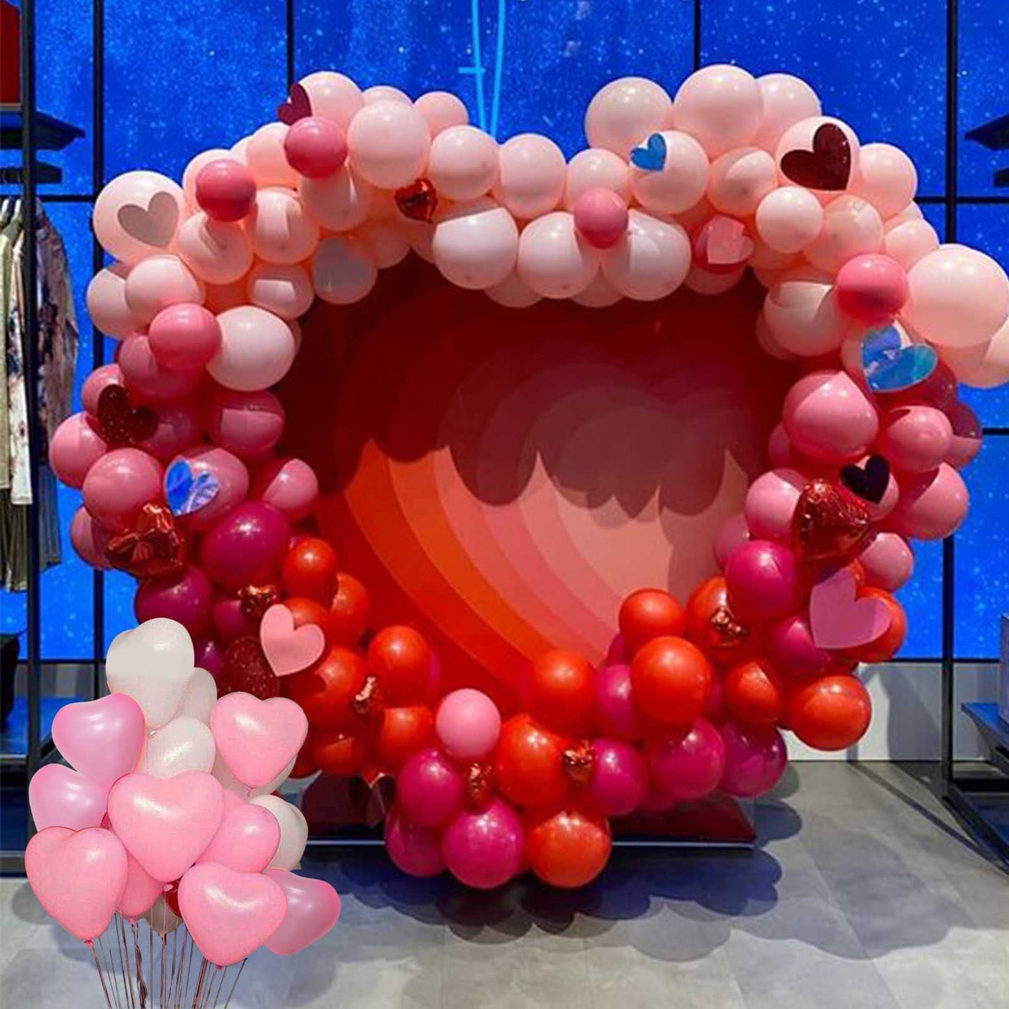 Infloral Pink Balloon Arch Kit Pink Rose Red Macaron Red Balloon Garland Kit Pink White Heart Balloons For Mother'S Day Wedding Valentines Day Proposal Anniversary Girl'S Birthday Party Decorations
