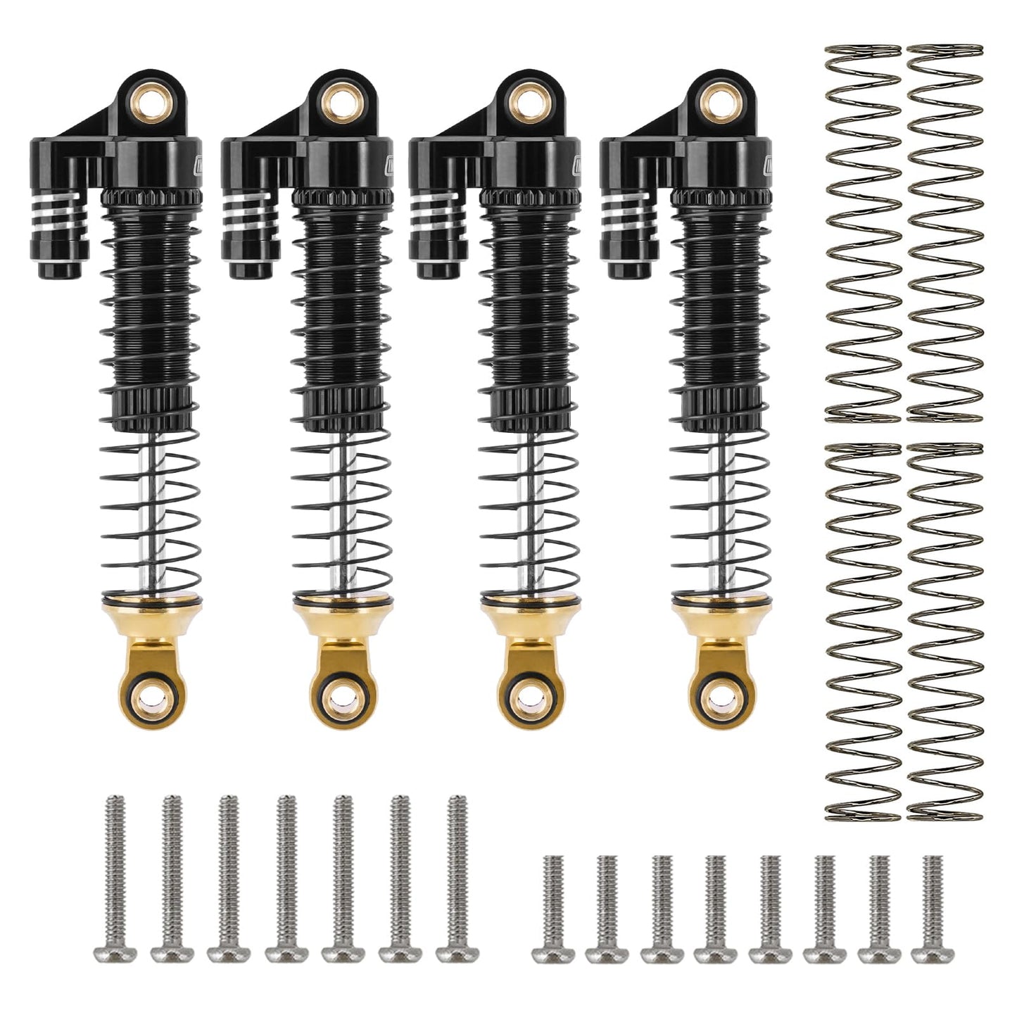 INJORA Brass & Aluminium 59mm Shocks- Long Threaded Shock Absorber Oil Damper for TRX4M TRX4MT 1/18 RC Crawler Upgrade
