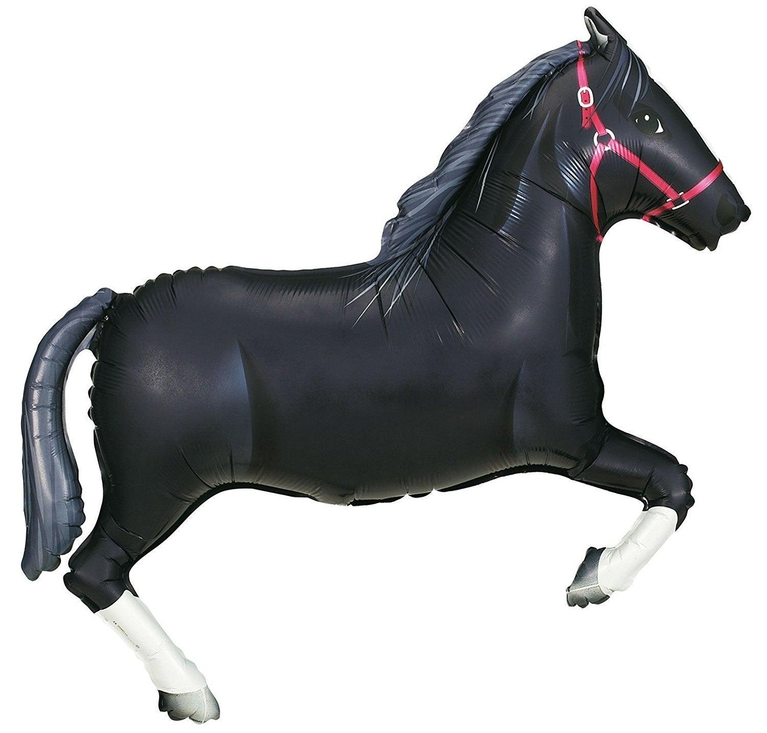 Burton & Burton Betallic Black Horse Shaped Jumbo Foil Balloon