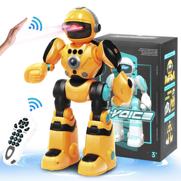 Zreswap Robot Toys Gift For Kids: Remote Control Robot Programmable Robot With Record Voice Music Dancing Gesture Control, For T