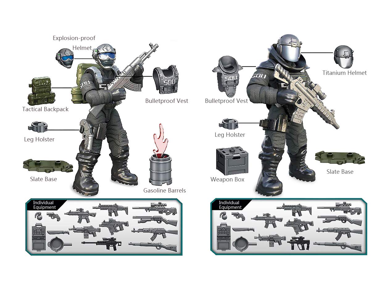 YEIBOBO ! Special Forces Mini Action Figure with Military  and Accessories (Flying Tigers Team XJ-822)