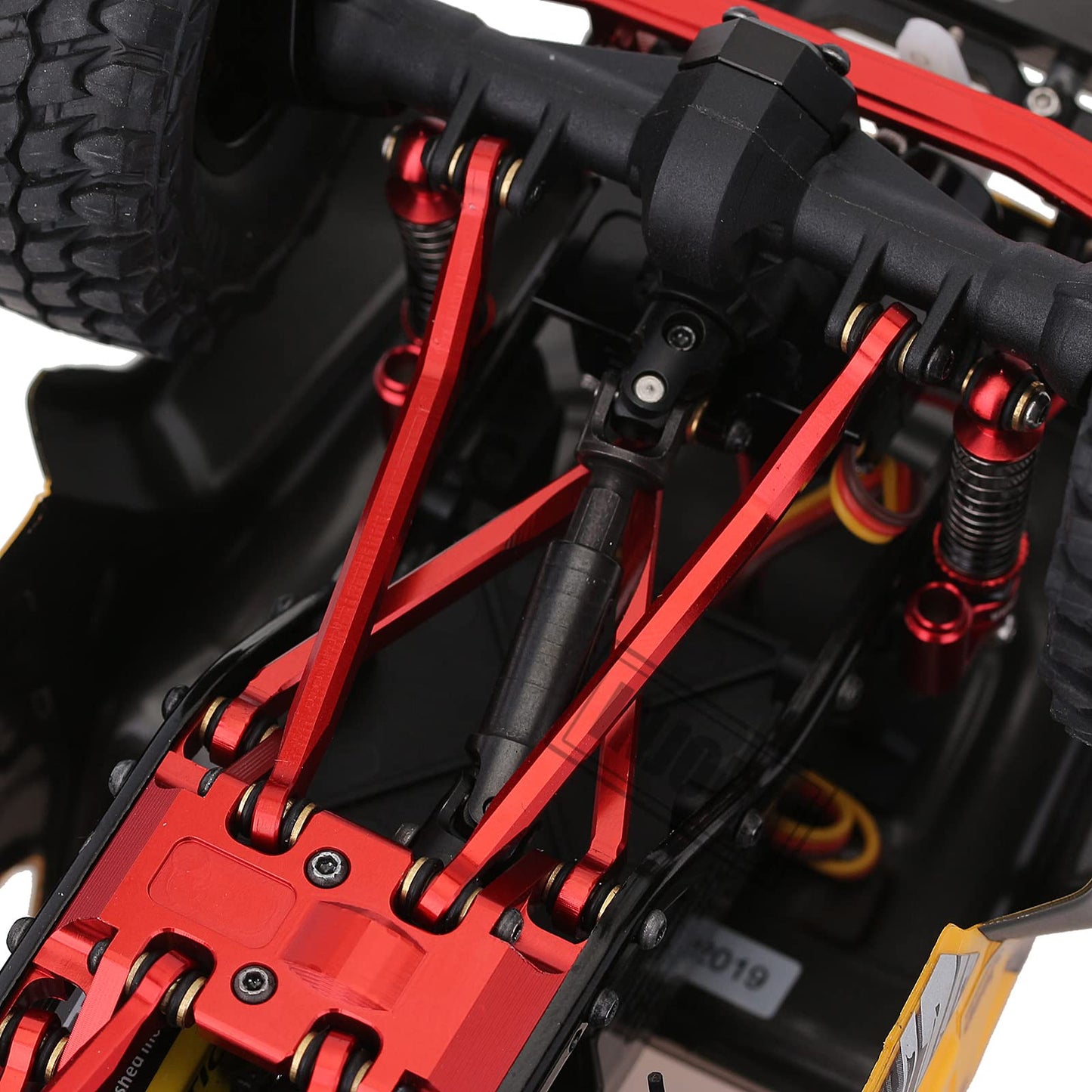 INJORA High Clearance Chassis Links Set for SCX24 Bronco JLU AXI00002 C10 AXI00001 Axial 1/24 RC Crawler Car(Red)