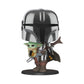 Funko Pop! Star Wars The Mandalorian 10 Inch Vinyl Figure - Chrome Mandalorian with The Child, Multicolor, Model 49931