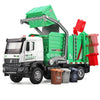 NOVAFUSION Garbage Truck Toys for Boys,Toy Garbage Truck Metal Diecast Cab,Pull Back Garbage Truck with Lights and Sounds,Front 