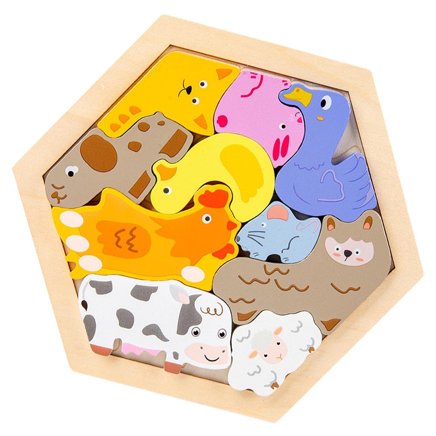 Secret Desire Wooden Jigsaw Puzzles Sorting Stacking Blocks Educational Toy Poultry|Developmental Baby Toys
