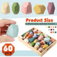 Jenaai 60 Pcs Stacking Rocks Montessori Toys For 1+ Year Old Colorful Wooden Balance Stones Baby Easter Basket Stuffers Blocks S