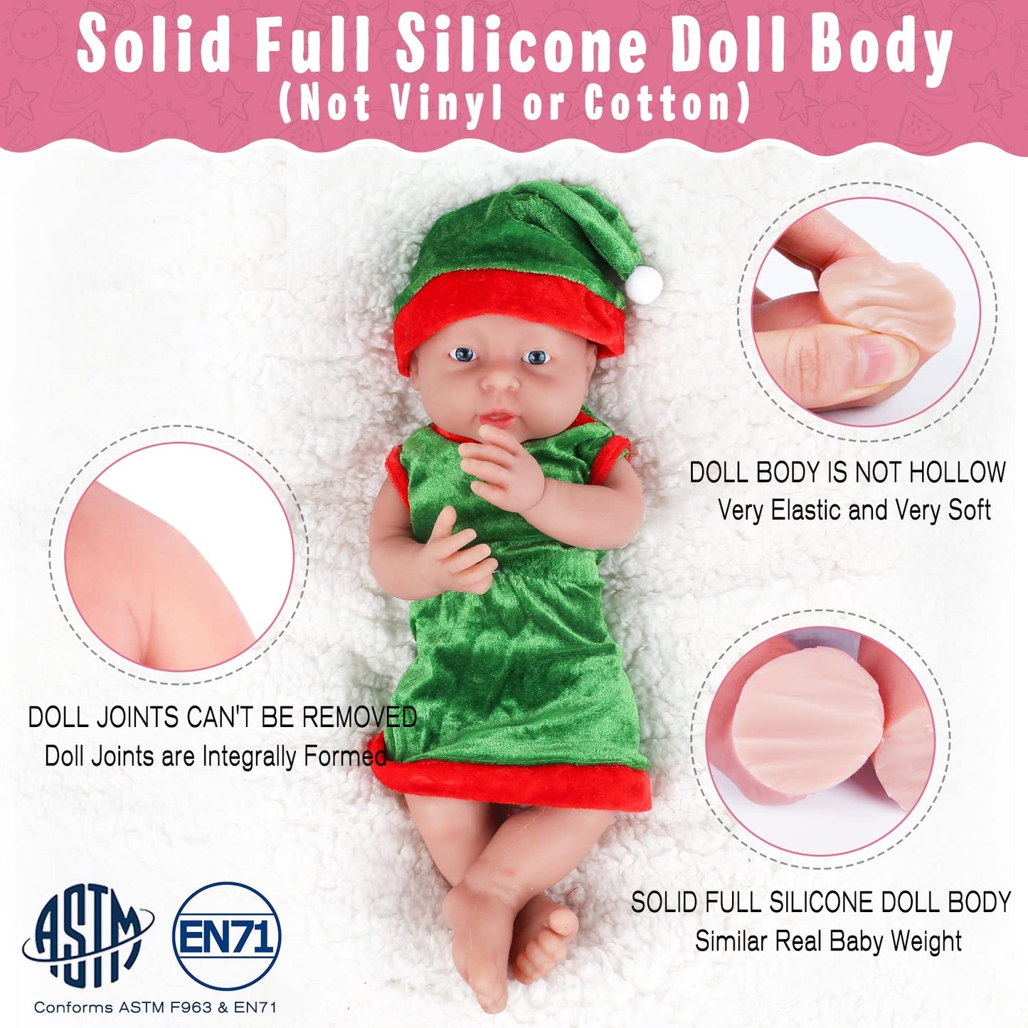 Vollence 16 inch Full Silicone Baby Doll That Look Real,Real Lifelike Reborn Newborn Babies for 3+ Year Old Girls Kids -Boy