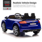 Hikiddo Electric Car For Kids, Licensed Audi 6V Kids Ride On Car Toy For Toddlers With Remote - Dark Blue