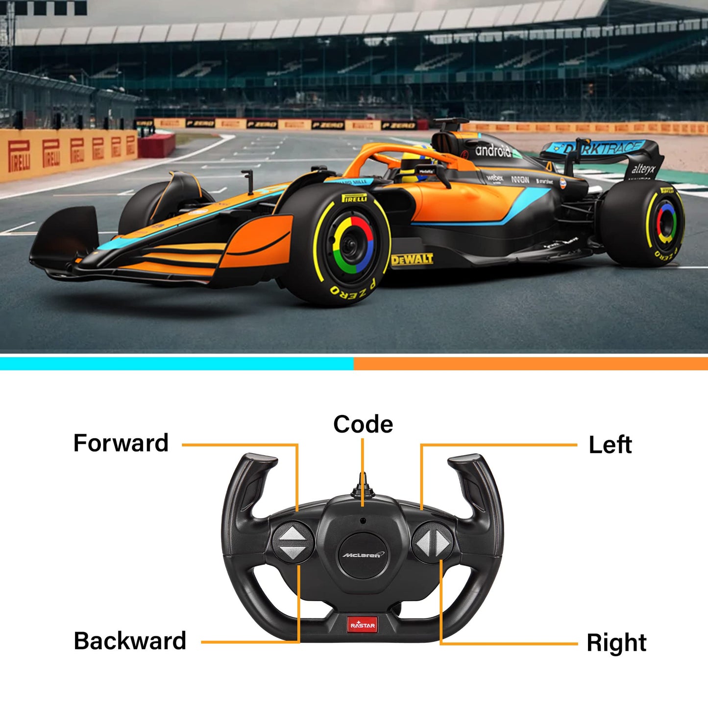 Voltz Toys Authentic Licensed 1:12 McLaren F1 MCL36 Remote Control Car - F1 Collection RC car Series for Kids and Adults - 2.4GH