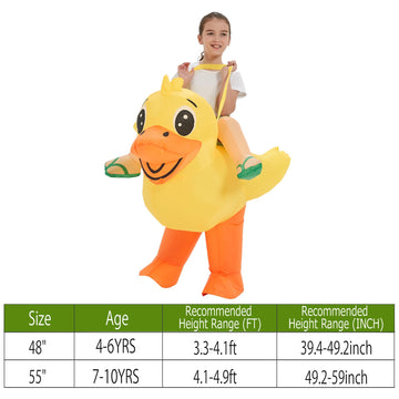 One Casa Blow Up Party Costume,Inflatable Costumes For Kids,Ride On Duck Costume,Halloween Costumes For Girls/Boys (7-10Yrs)