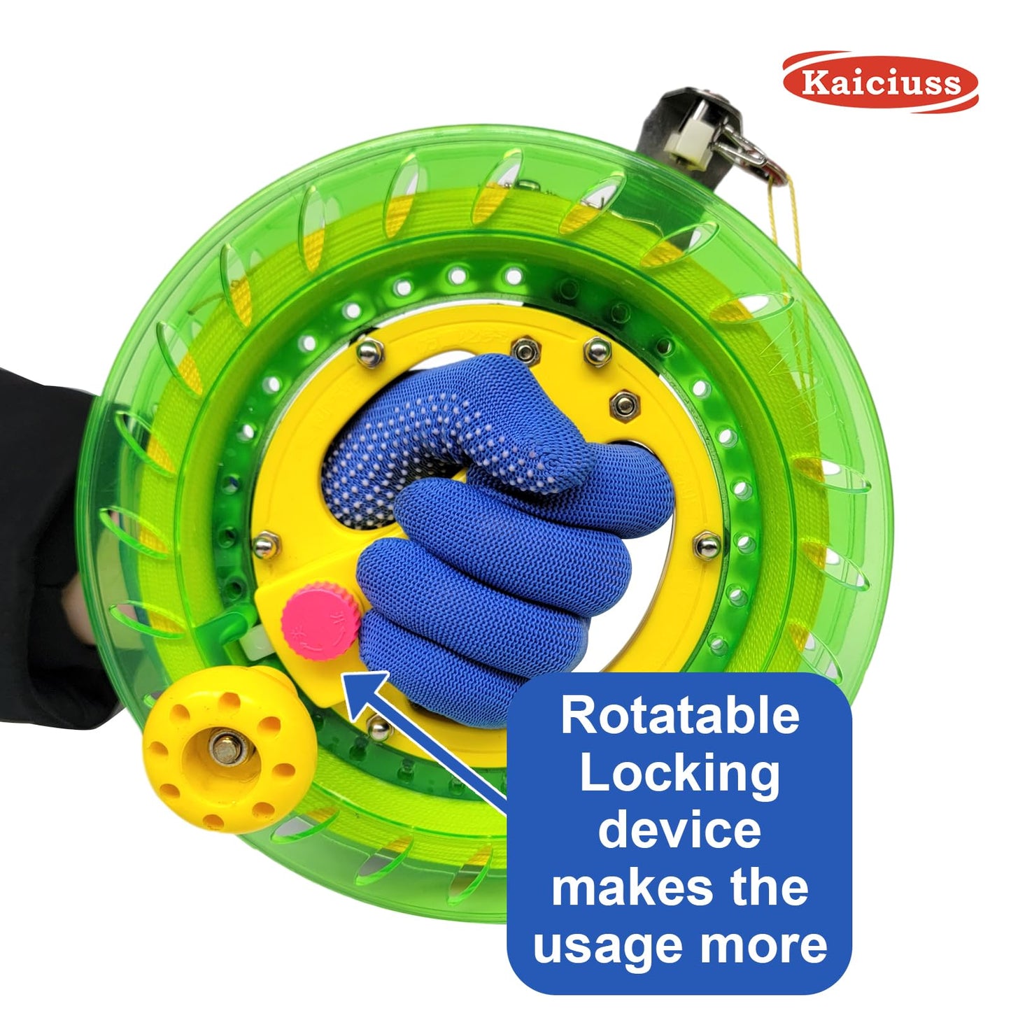 Kaiciuss Kite Reel Winder With Line, Kite String Reel For Kids & Adults, Easy To Use Kite String And Spool, It Comes With Durable Kite Thread And Connector (Green)
