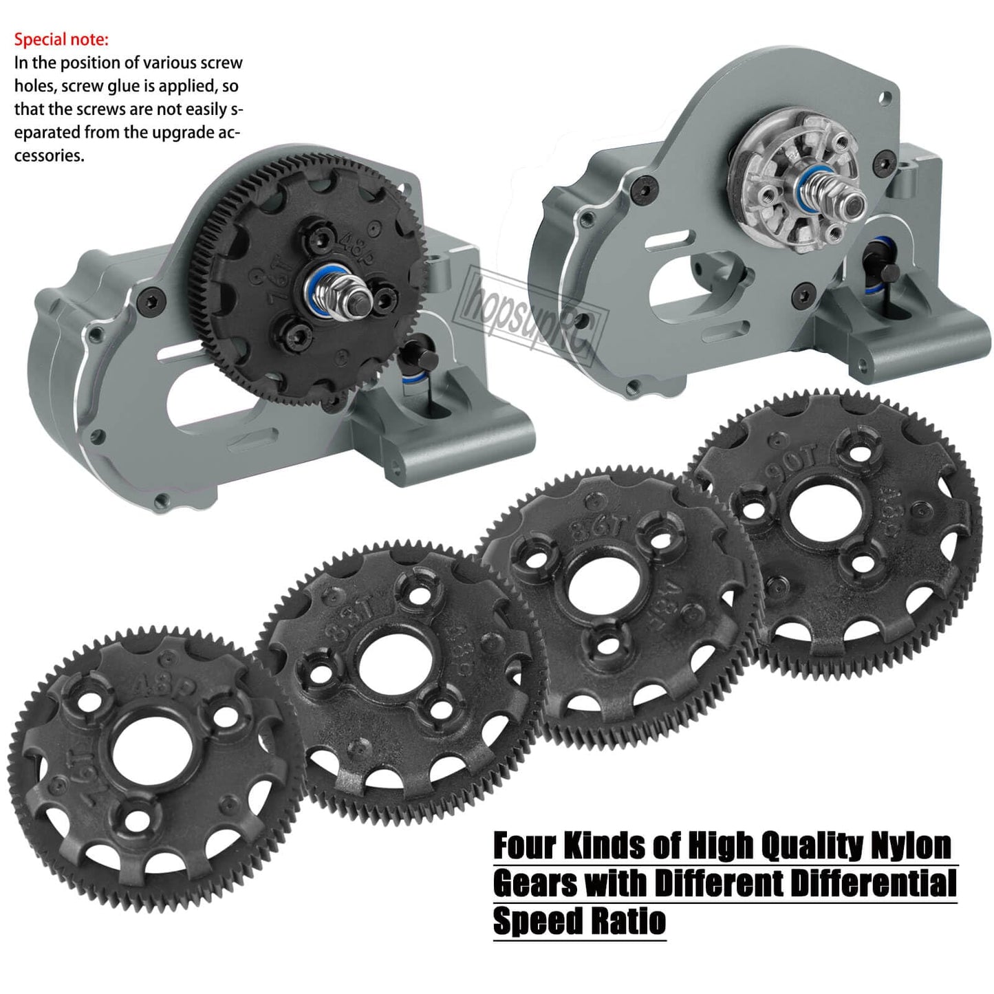 hopsupRC Metal Magnum 272R Assembled Transmission Upgrades Part for 1/10 Slash/Rustler/Stampede/Bandit 2WD VXL. Gearbox Transmis