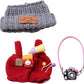 Designer Clothes for 15cm/17cm Lebubu Dolls  enhanced Lububu Doll Knit Outfit Accessories with Red Sweater Overall  Black Camera and Beanie  DDK-Red