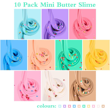 Premium Scented Butter Slime,10 Pack Slime,With Peach Charm,Watermelons,Apples And More Charms,10 Fun Slime Add Ins,Pre-Made Sli