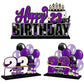 Lingteer Happy 23Rd Birthday Purple Acrylic Table Topper Centerpieces Set - Cheers To 23 Years Old Birthday 23Rd Bday Party Gift Decorations.