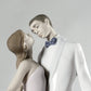 LLADRÓ Glossy Porcelain Happy Anniversary Lovers Figurine, 12.5 x 8.25 in, Black and White, Model 1006475, Bride and Groom Decoration