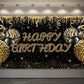 Large Gold Leopard Happy Birthday Backdrop Huge Leopard Happy Birthday Banner Cheetah Birthday Party Decoration Gold Leopard Bir