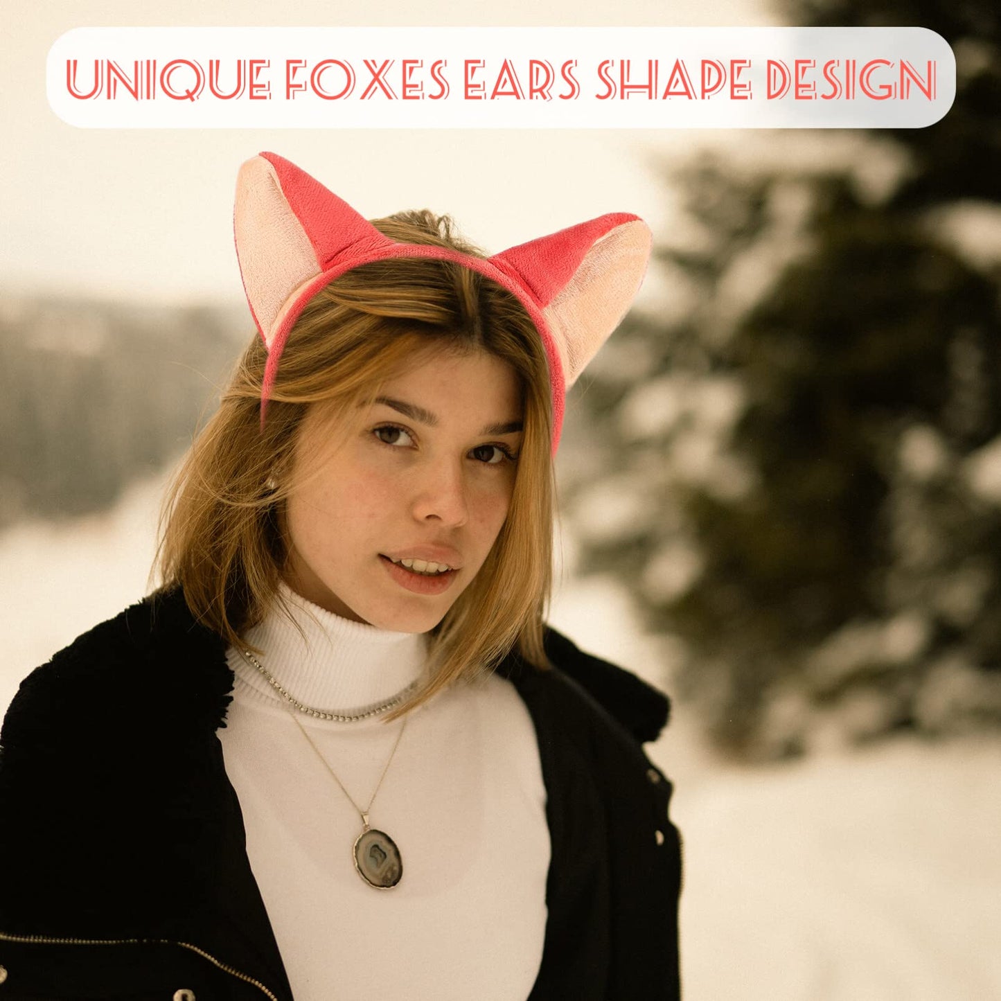 Christmas 5pcs Foxes Ears Headband Cute Fashion Plush Animal Ear Hair Hoop Cosplay Costume Headdress for Festival Birthday Hallo