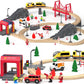 Giant Bean 72Pcs Wooden Train Tracks & Trains, Gift Packed Toy Railway Kits For Kids, Toddler Boys And Girls 3,4,5 Years Old And Up