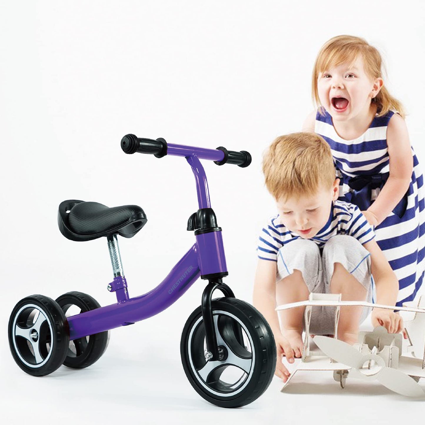 Chestnuter Baby Balance Bike, 1 2 3 Year Old Gifts, Ride On Toys For 1 Year Old, Best First Birthday Gift, Toddler Bike With 3 Wheels No Pedal (Purple)